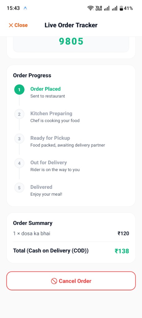 Lele Order Summary and Cash on Delivery Details